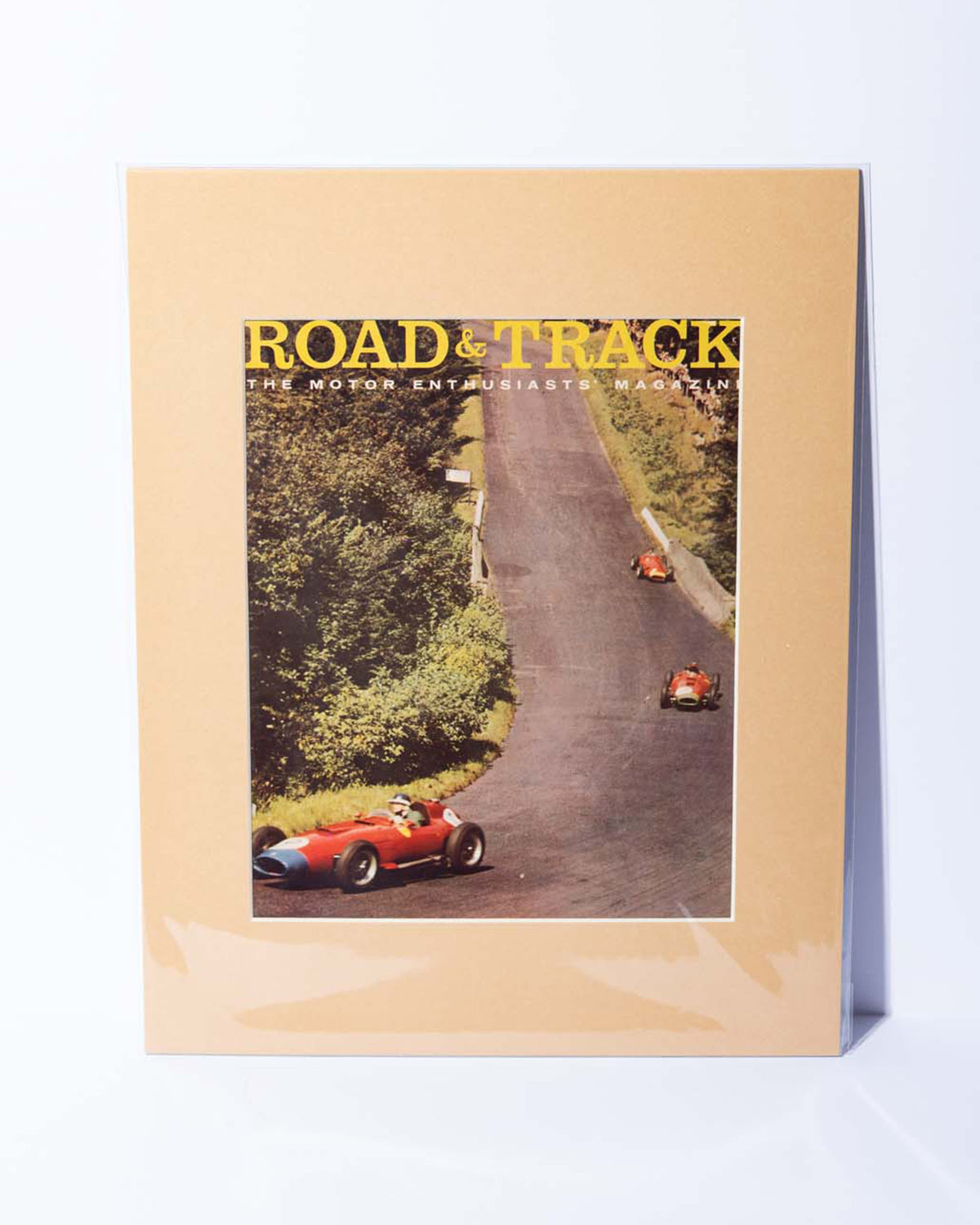 1956 Road & Track cover with Ferrari F1 cars - original vintage magazine piece
