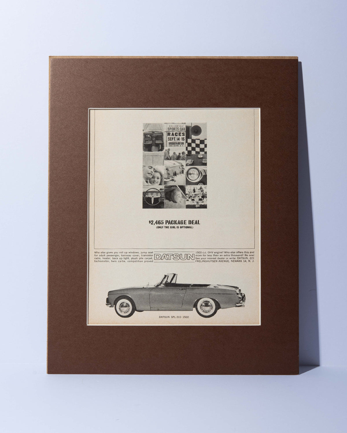 Datsun Fairlady Roadster original vintage mated ad