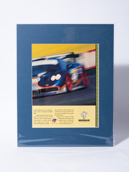 Michelin + Gulf McLaren F1 GTR original vintage mated ad