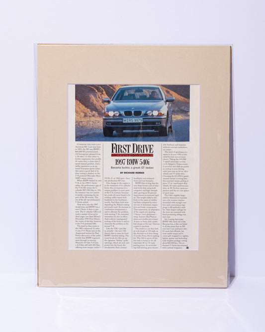 E39 1997 BMW 540i Road & Track First Drive original vintage mated article