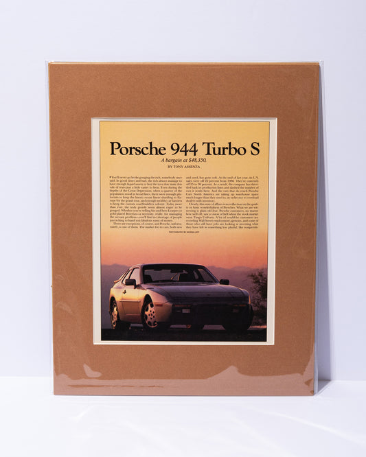 Porsche 944 Turbo S Car and Driver original vintage mated article image