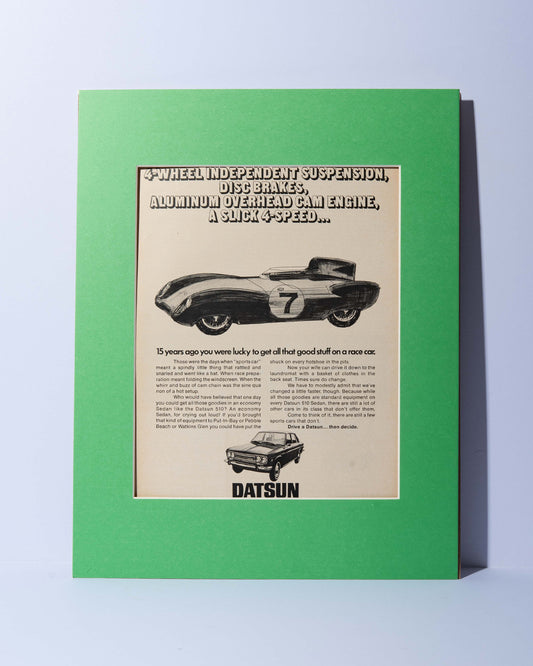 1971 Datsun 510 Sedan "15 years ago...lucky..." original vintage mated ad