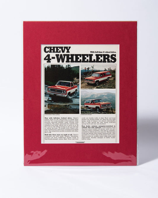 Chevy 4-Wheelers - Suburban, Blazer, C10, Square Body - original vintage ad
