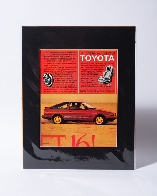Toyota AE86 Corolla GT-S Twin Cam original vintage mated ad