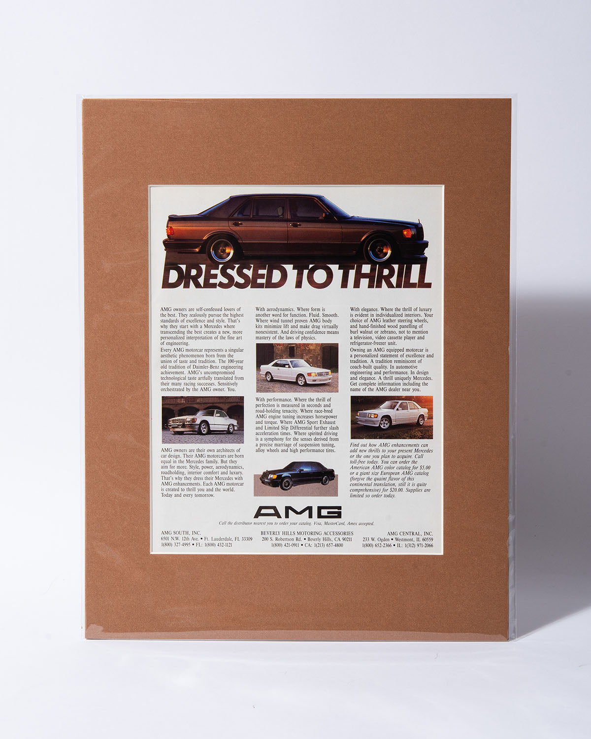 "Dressed to Thrill" 1986 original vintage mated AMG ad