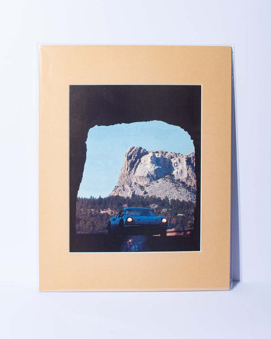 Ferrari Dino 246GT at Mount Rushmore - original vintage magazine image