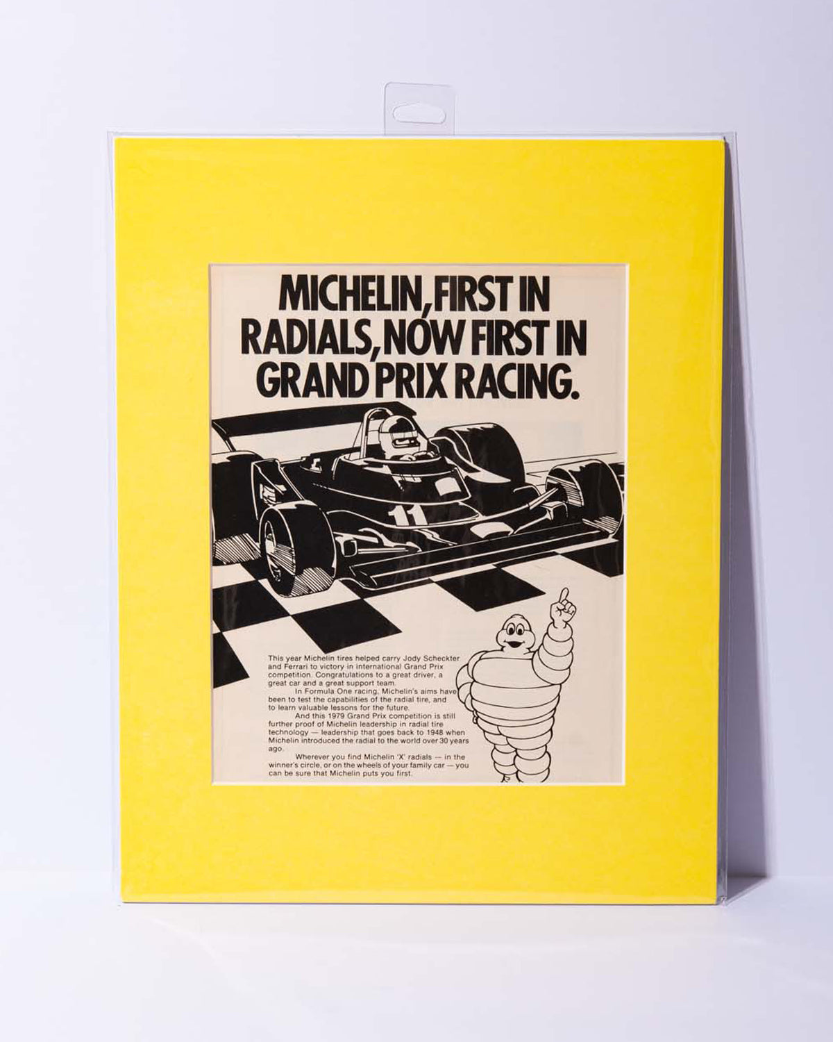 Michelin Tire Bibendum "Michelin First in..." original mated magazine ad
