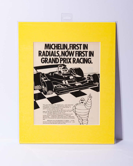 Michelin Tire Bibendum "Michelin First in..." original mated magazine ad