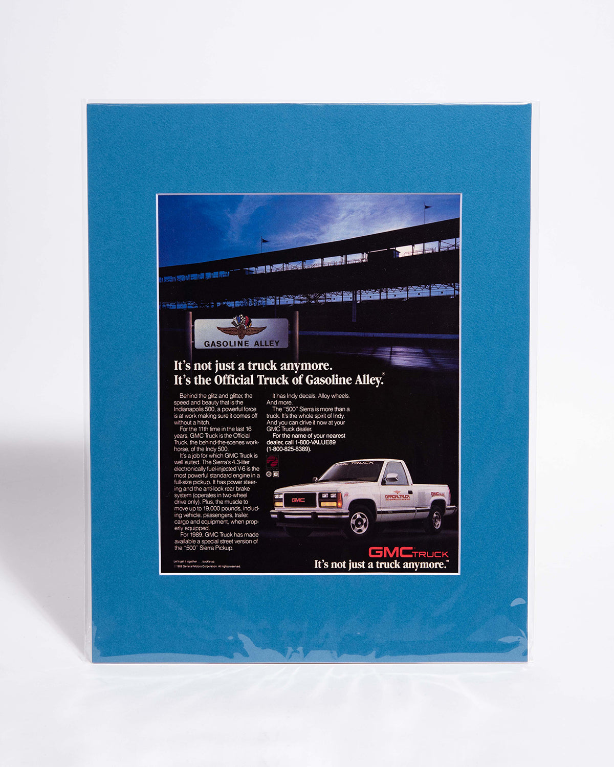 OBS GMC Sierra Indy 500 Pace Truck - original mated vintage advertisement