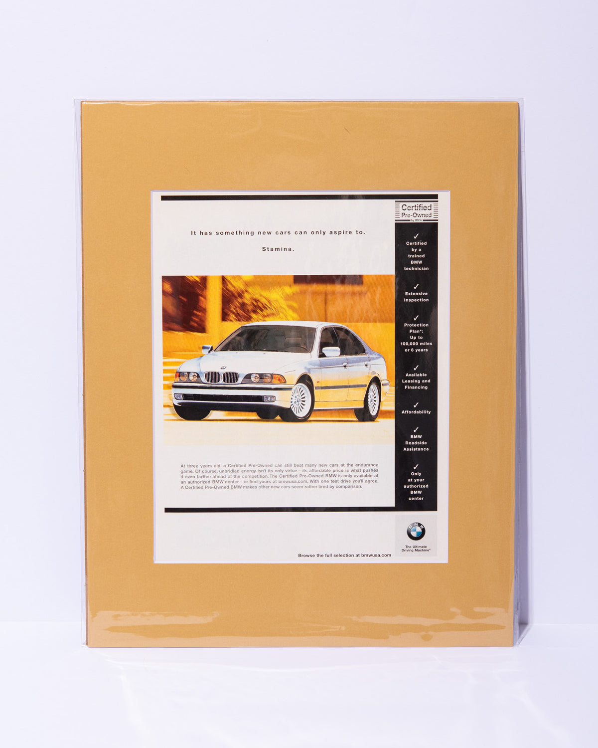 E39 BMW Certified Pre-owned original vintage mated ad