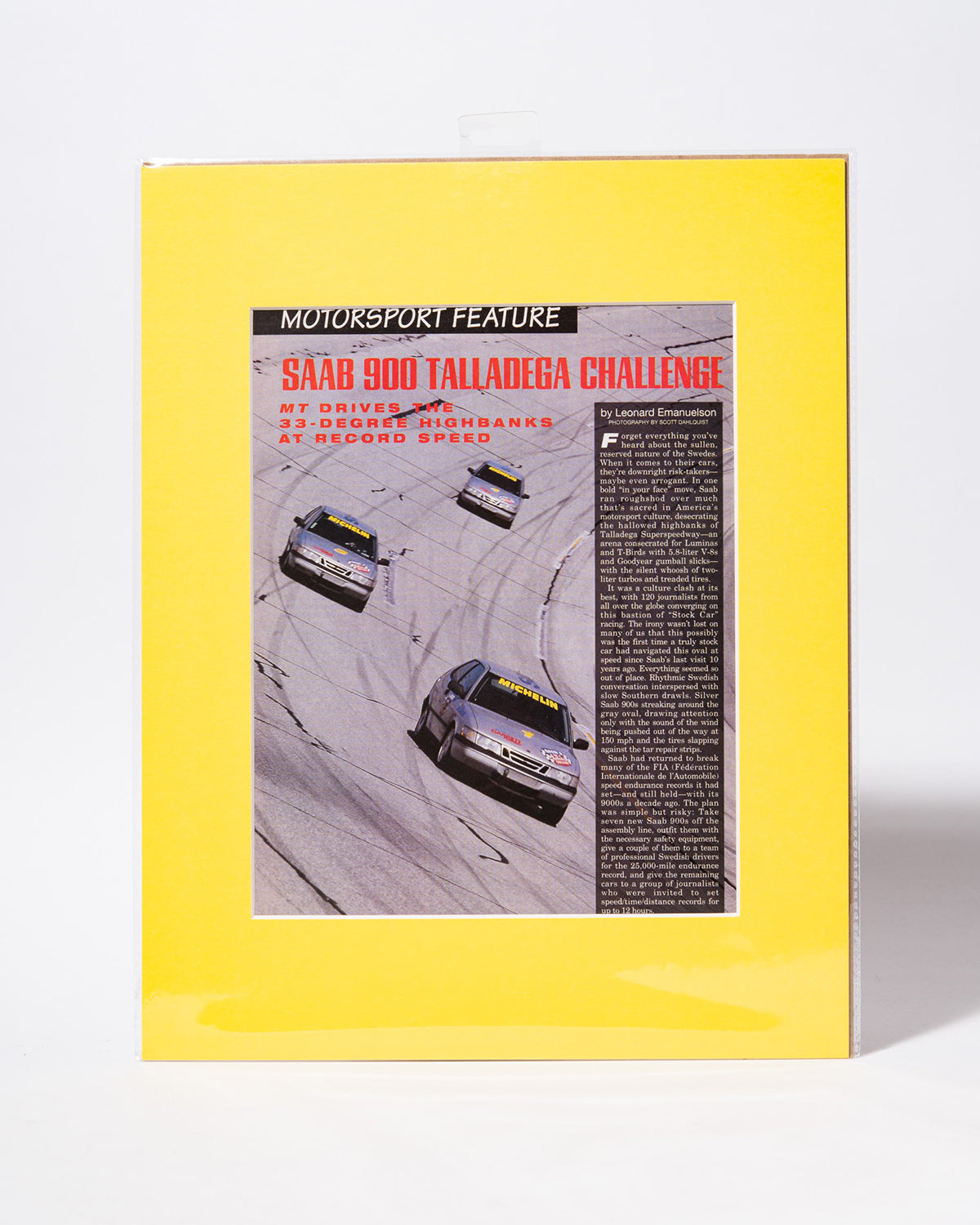 Saab 900 Talladega Challenge - original mated magazine page