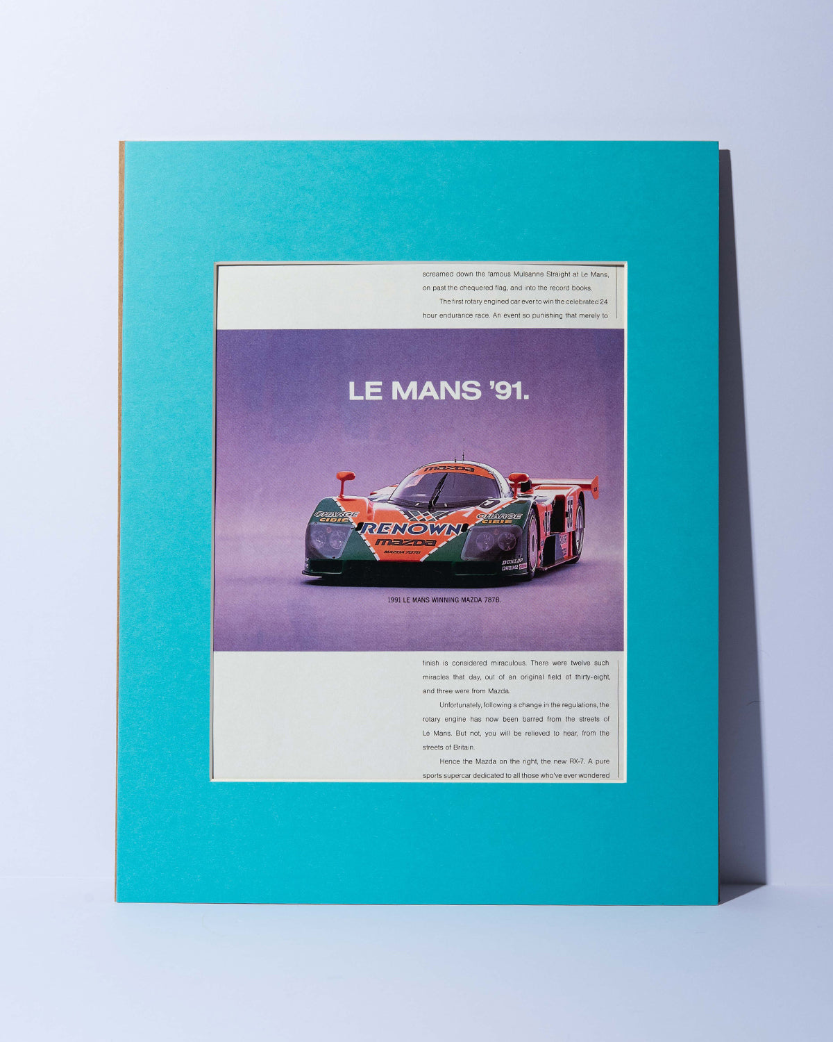 1991 Le Mans WINNING Mazda 787B vintage mated ad