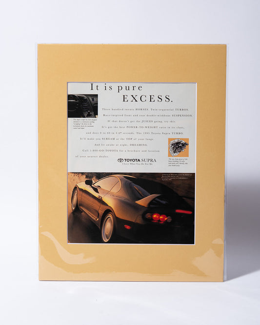 MK4 Toyota Supra Turbo "It is pure EXCESS" original vintage mated ad