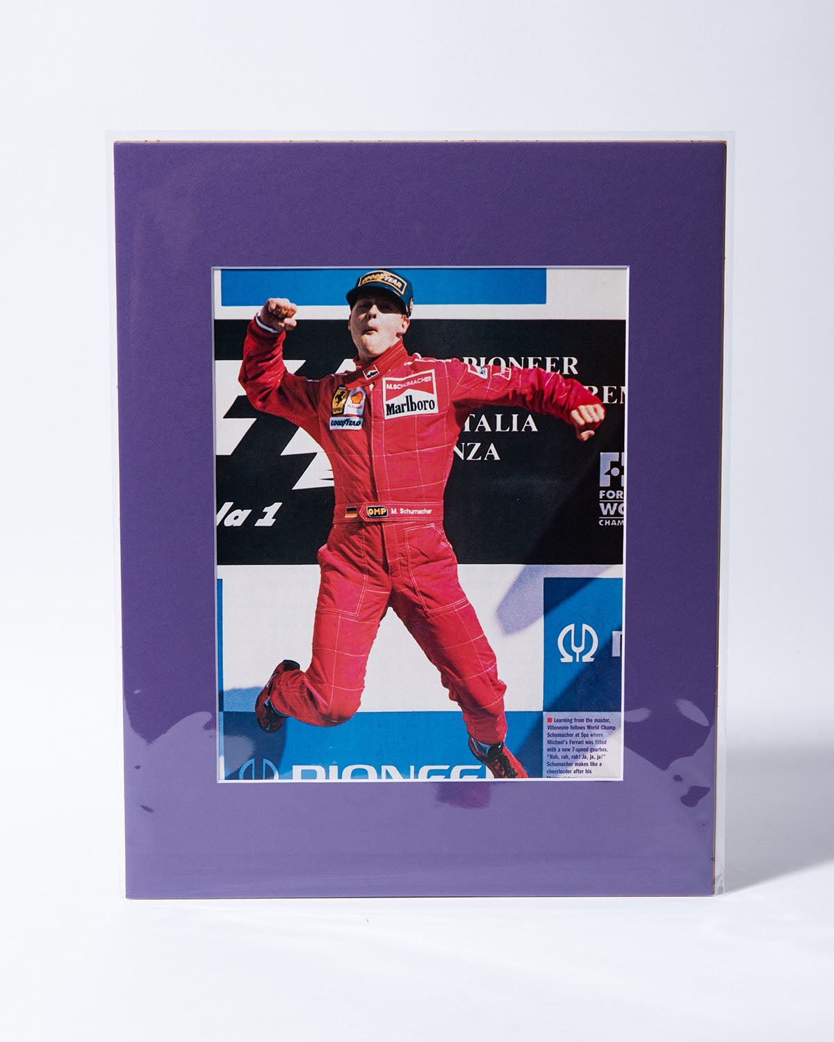 Michael Schumacher Spa win celebration Road & Track mated image
