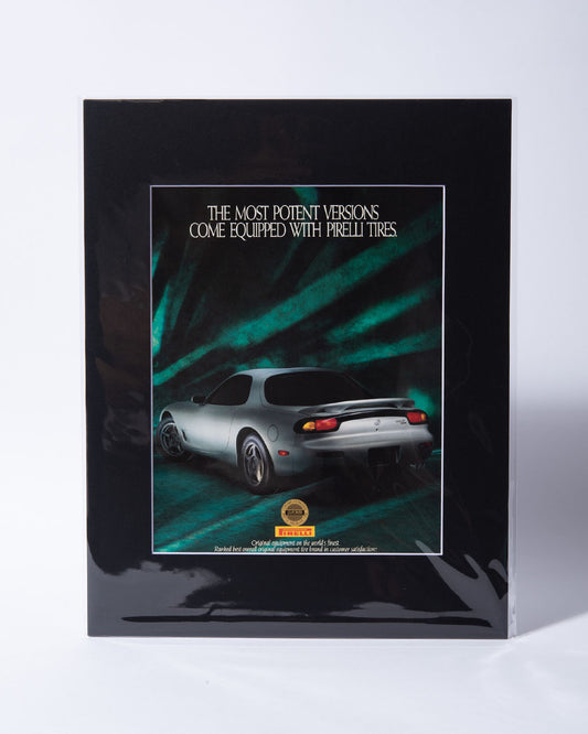Pirelli FD Mazda RX7 "The most potent..." original vintage mated ad