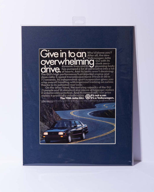 1986 Volkswagen VW Jetta GLI MK2 Original Vintage Mated Magazine ad