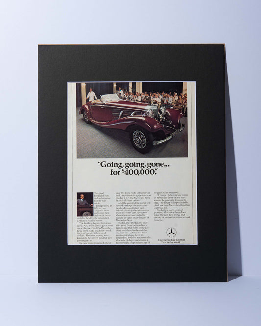 Mercedes Benz 500K vintage mated ad