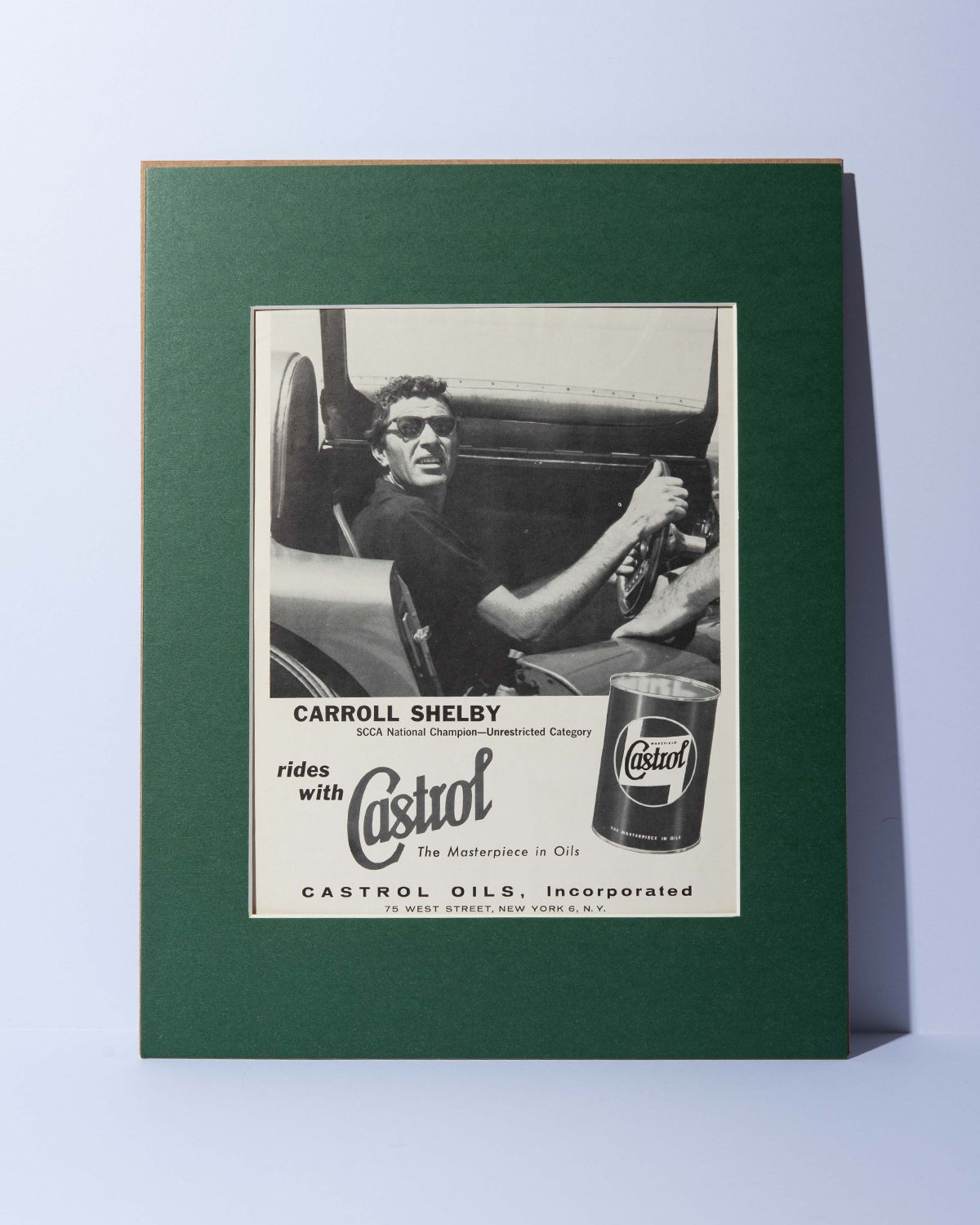 Carrol Shelby vintage original Castrol mated ad