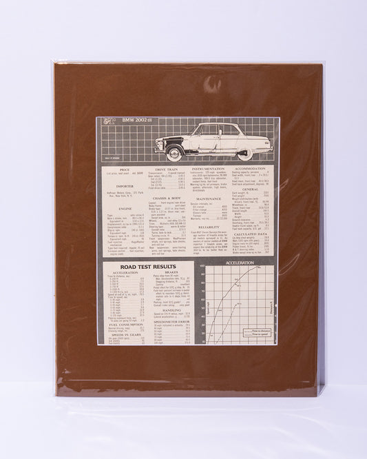 E10 BMW 2002 tii Road & Track road test results - original vintage mated