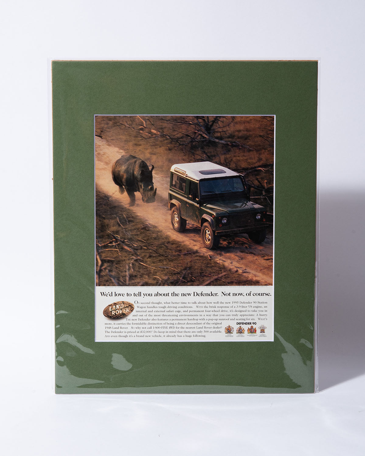 Land Rover Defender 90 "We'd love to tell you..." original vintage mated ad