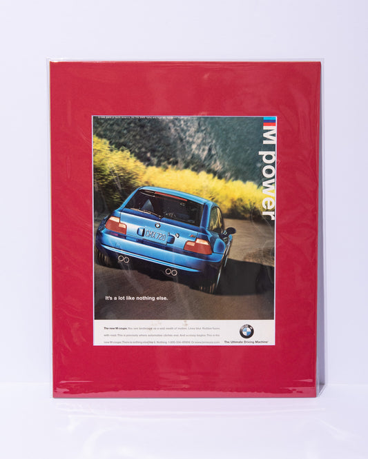 BMW M Coupe (clown shoe) M power original vintage mated ad