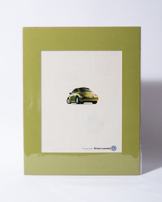 Lime Green Volkswagen New Beetle Turbo original vintage mated ad