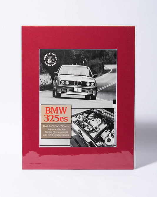 E30 BMW 325es original vintage mated Road & Track article page