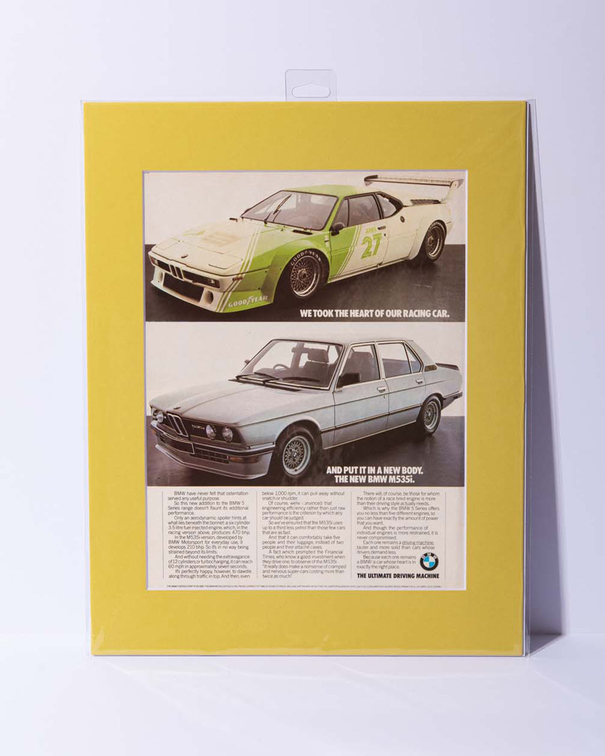 BMW M1 Pro Car plus M535i - original vintage magazine advertisement