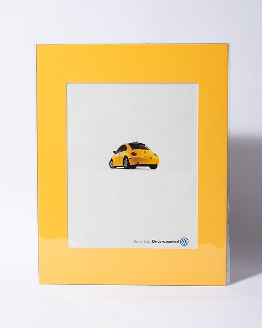 Yellow VW New Beetle Turbo original vintage mated ad