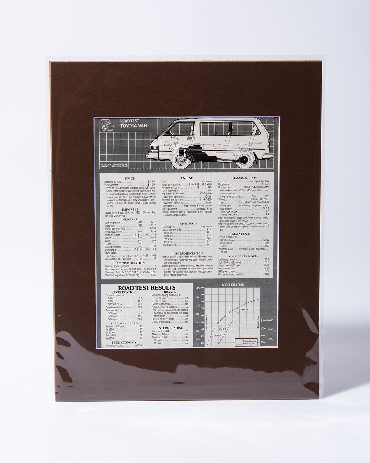 1984 Toyota Van Road & Track Road Test original vintage mated page