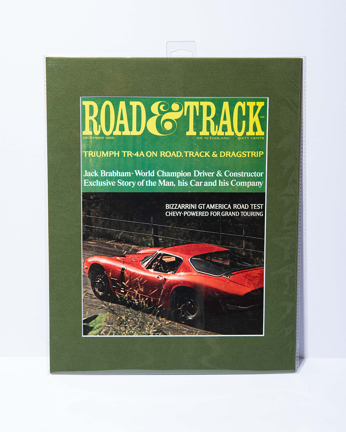 Bizzarrini GT America Road & Track original vintage mated cover
