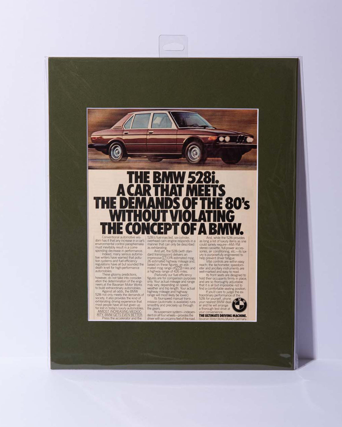 E12 BMW 528i "A car that meets..." original vintage mated magazine advertisement