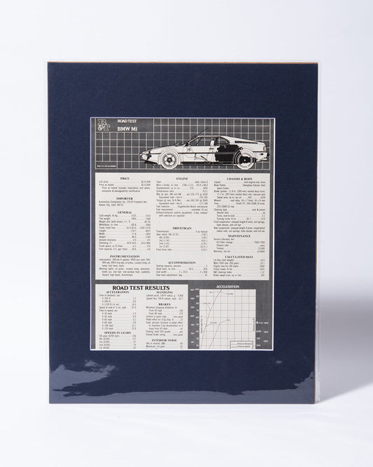 BMW M1 original vintage mated Road & Track road test results