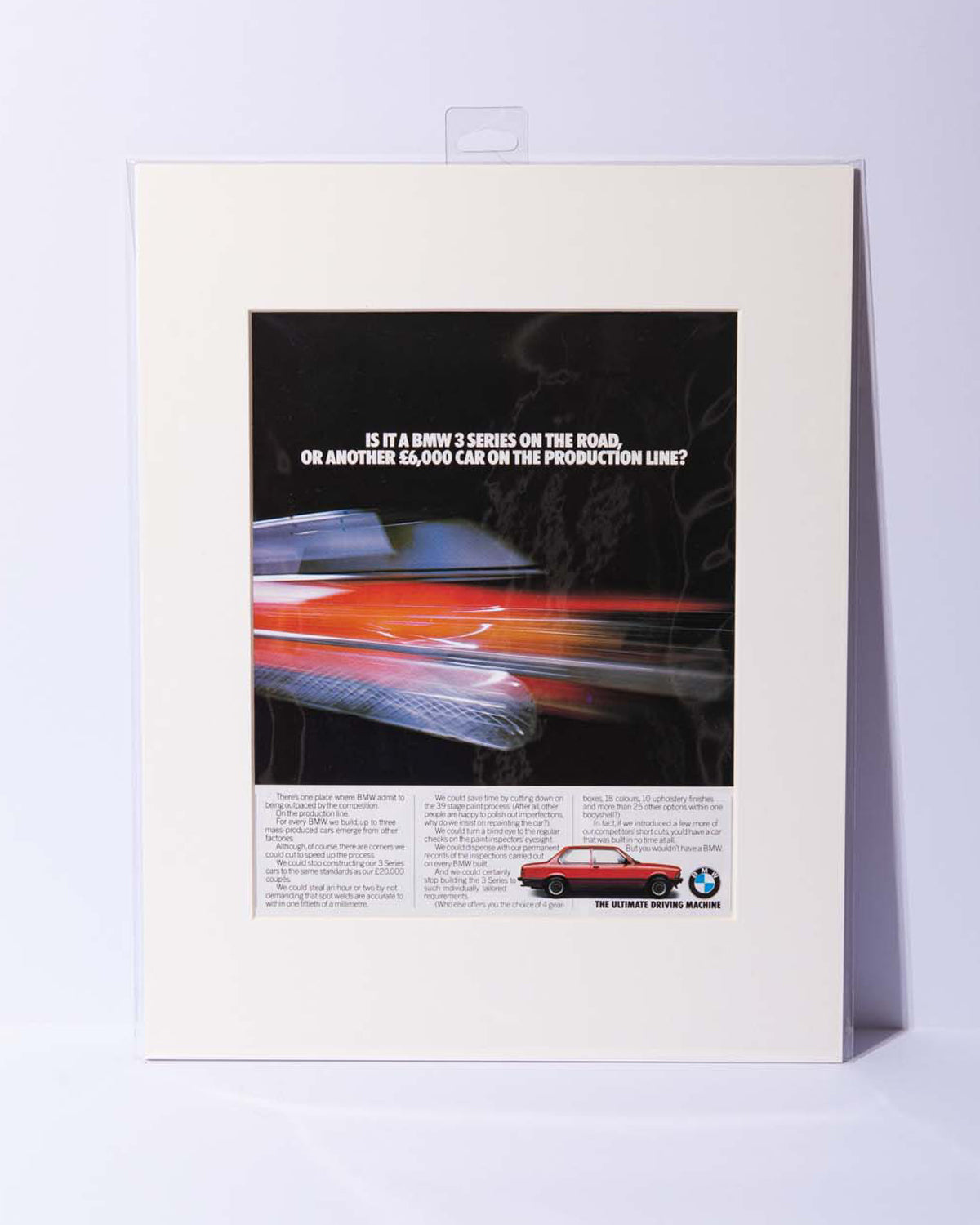 BMW E21 "Is it a BMW 3series on the road..." original vintage mated advertisement