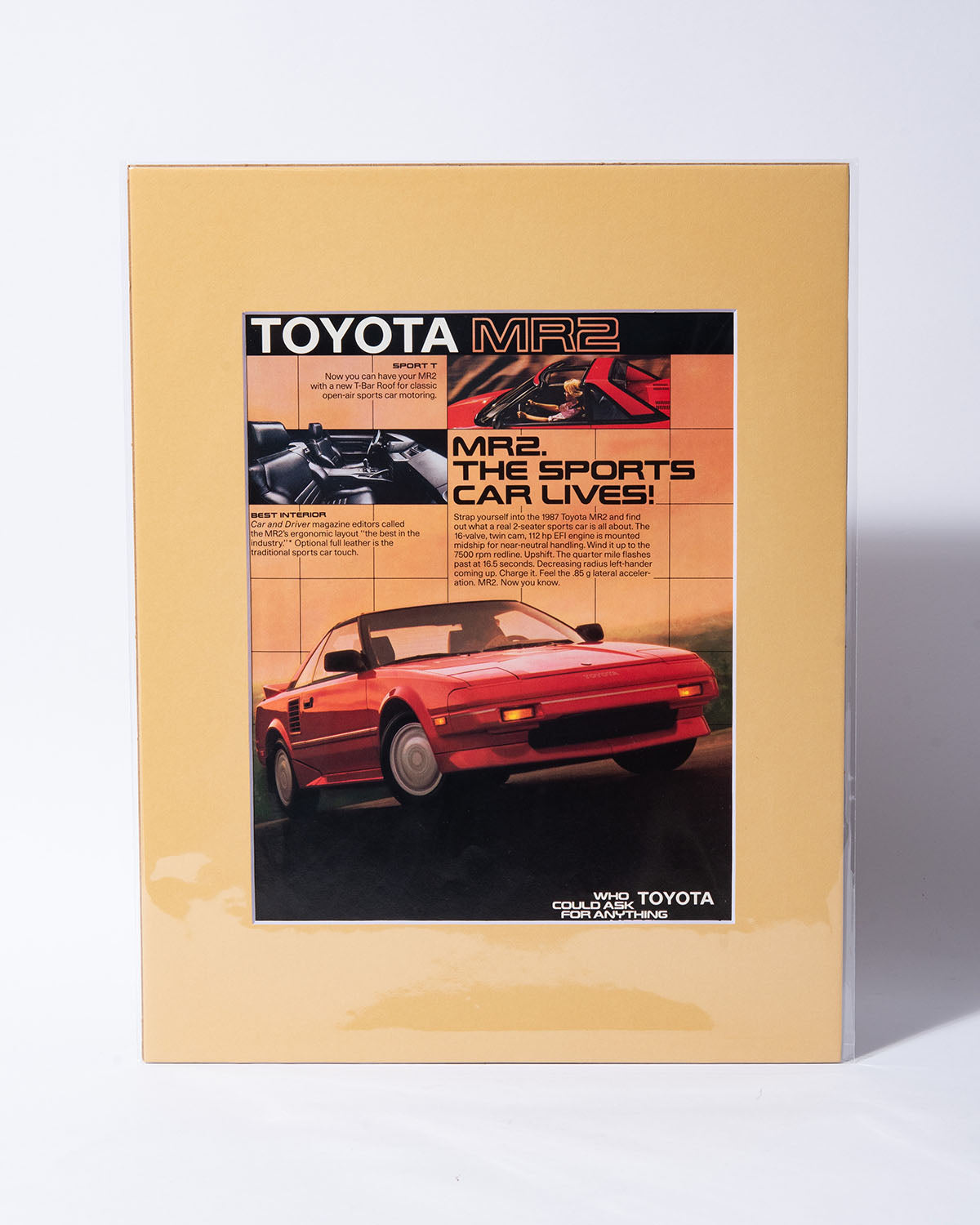 W10 Toyota MR2 "The sports car lives!" original vintage mated ad