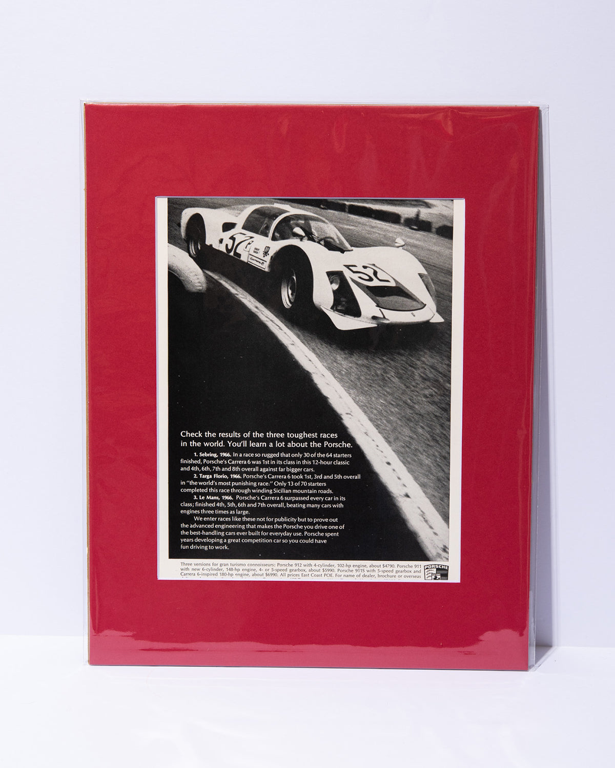 Porsche 906 Carrera 6 -original vintage mated advertisement