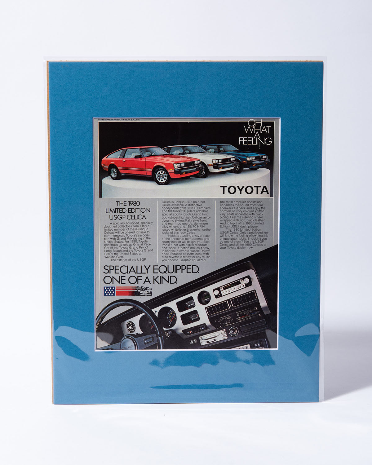 1890 Limited Edition USGP Toyota Celica original vintage mated ad