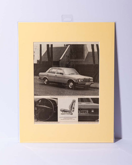 1970s Mercedes Benz W123 original mated vintage magazine ad image