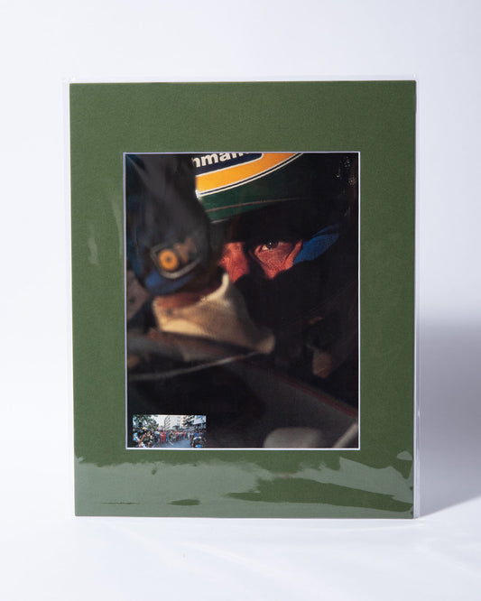 Epic Ayrton Senna original mated vintage UK Motor Sport image from tribute article 1994