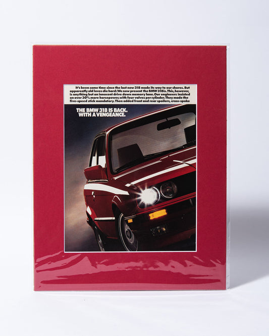 E30 BMW 318is "The BMW 318 is back" Original vintage mated advertisement