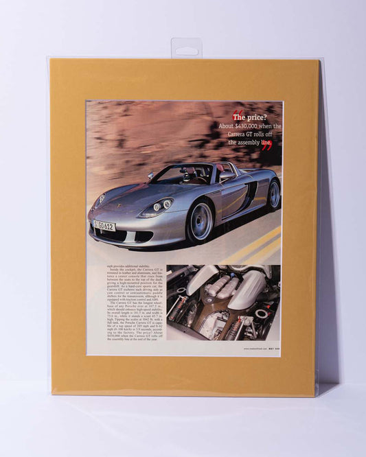 Porsche Carrera GT original mated magazine article image