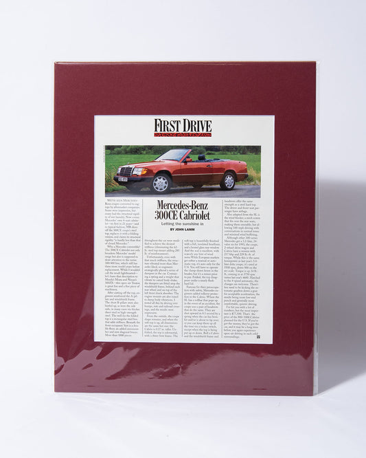 First Drive: Mercedes Benz 300CE Cabriolet A124 (W124) original vintage mated article page