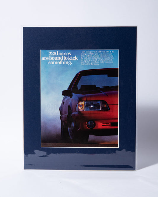 Ford Mustang GT Fox Body "225 horses" original vintage mated advertisement