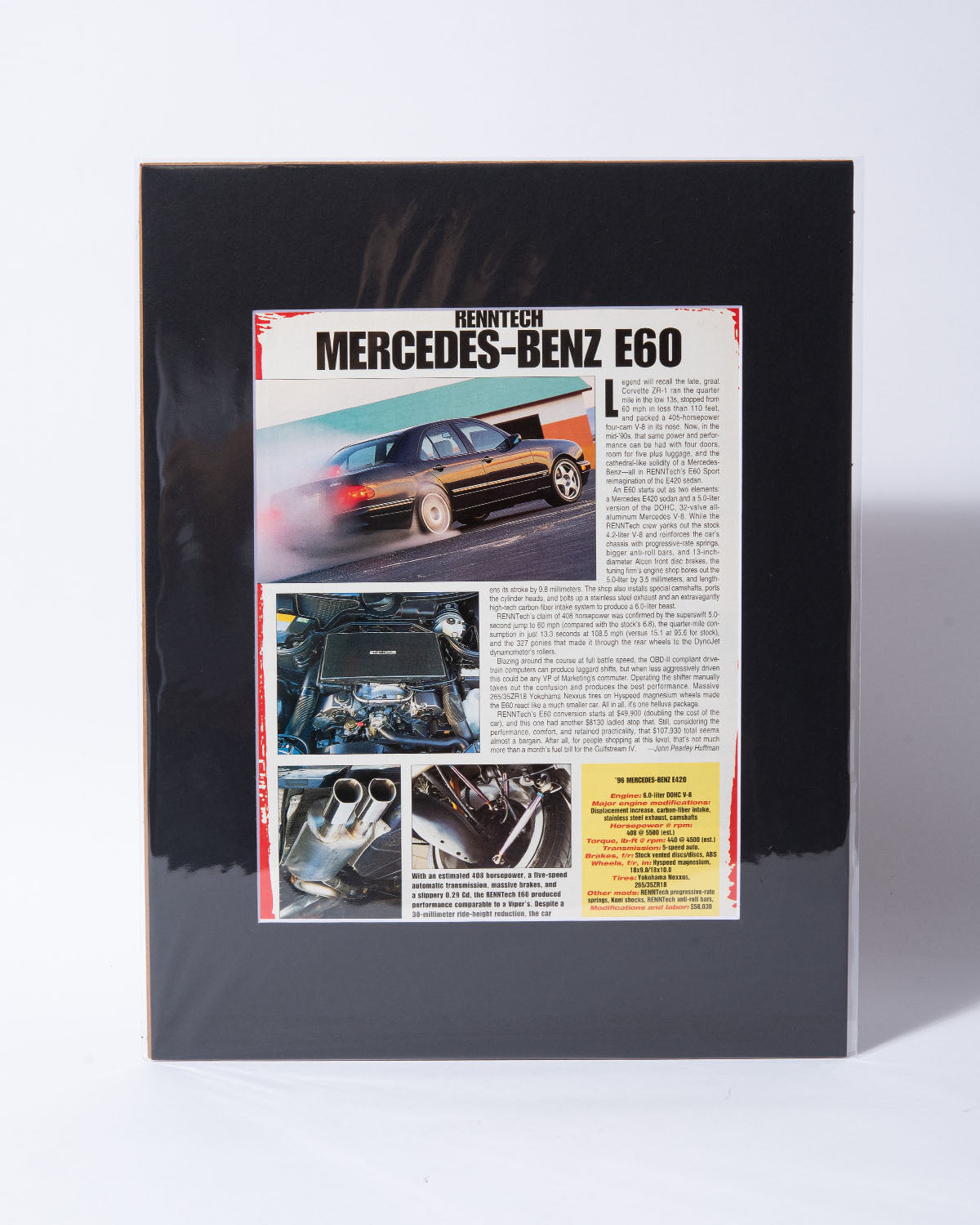 Renntech W210 Mercedes Benz E60 original vintage mated article page