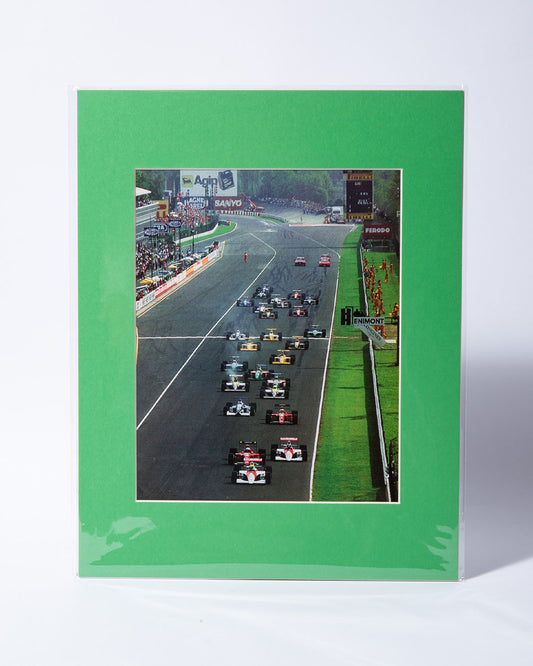 Senna leading the pack at Monza - original vintage mated Motor Sport UK magazine image