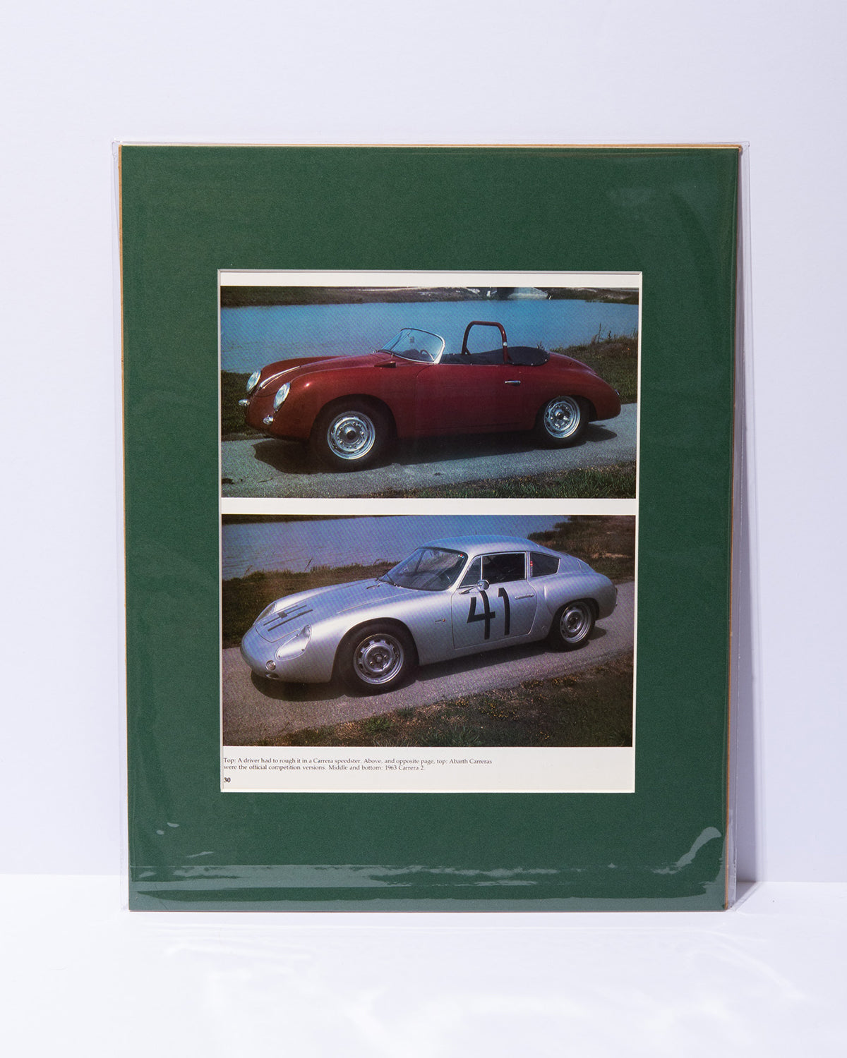 Porsche 356 Carrera Speedster and Abarth Carrera - original vintage mated magazine images