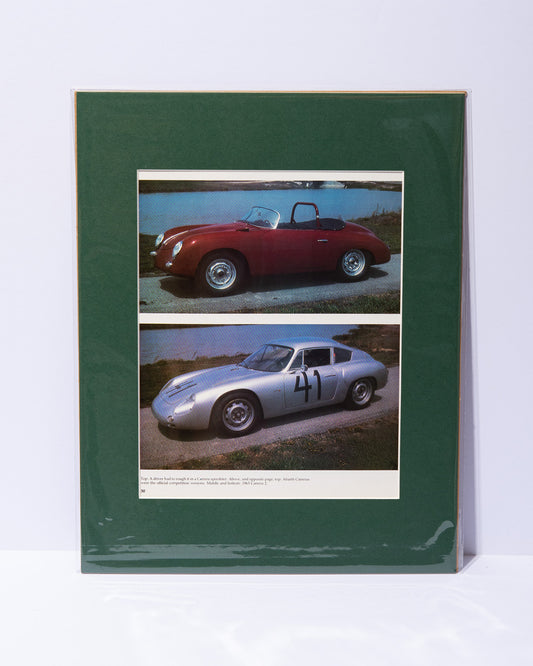 Porsche 356 Carrera Speedster and Abarth Carrera - original vintage mated magazine images