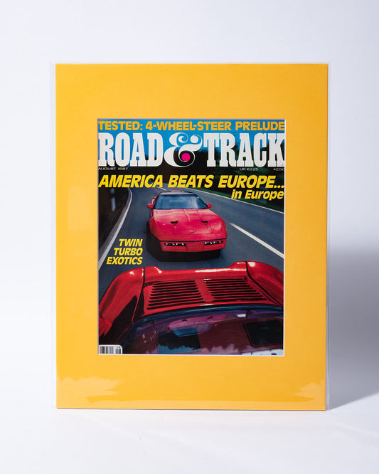 C4 Chevrolet Corvette Callaway Twin Turbo "America Beats Europe..." Road & Track vintage mated cover