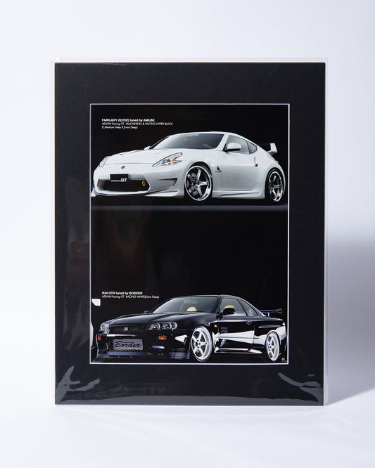 Advan Racing GT Z34 370Z Fairlady Z Amuse and R34 GTR Border original mated catalog page