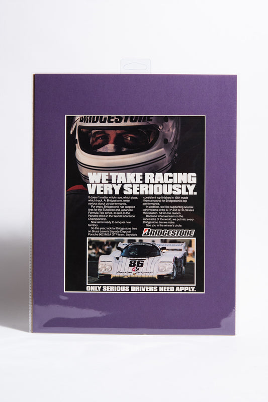 "We Take Racing Very Seriously" Bridgestone/Porsche Ad